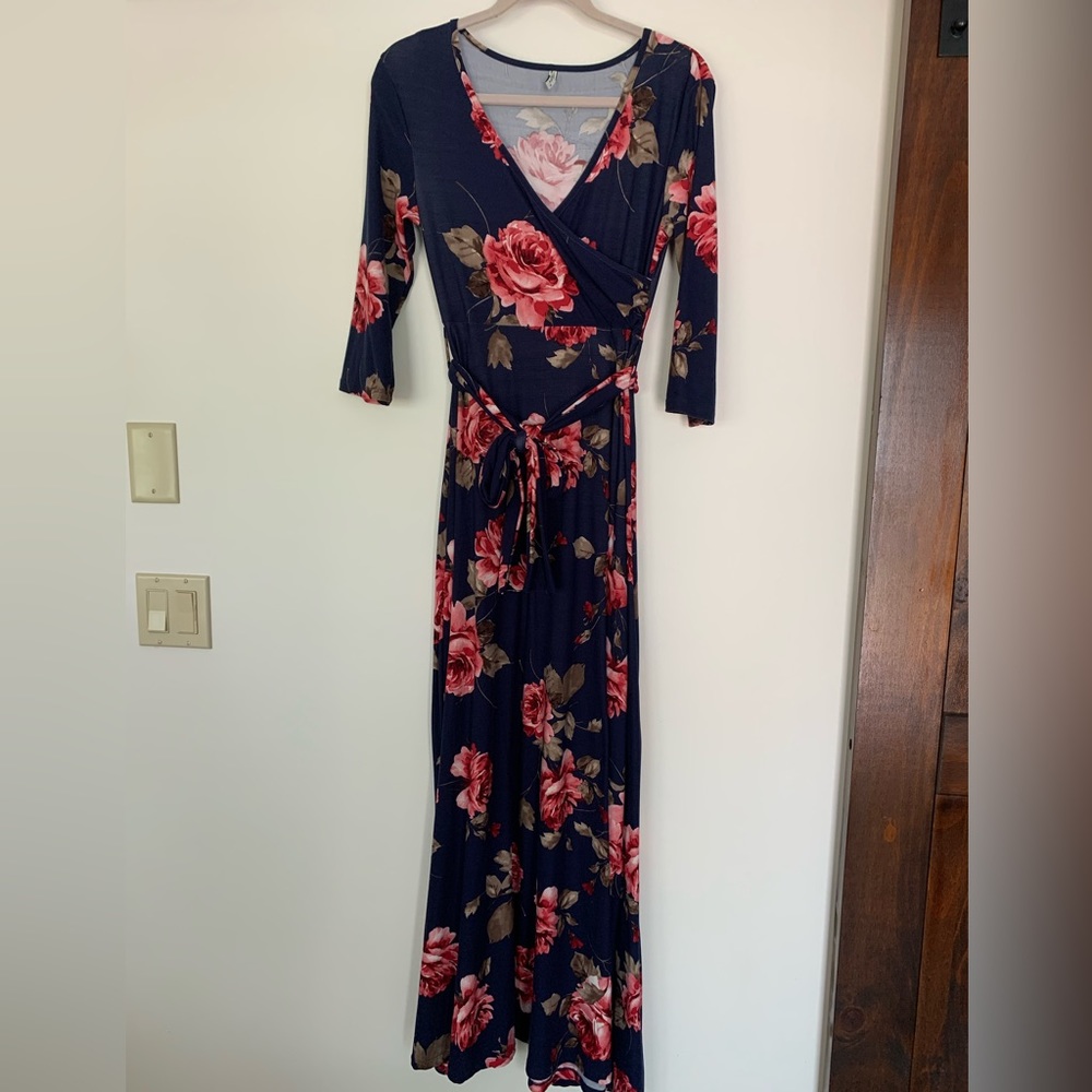 Mother Bee Fixed Wrap Maternity Dress- M